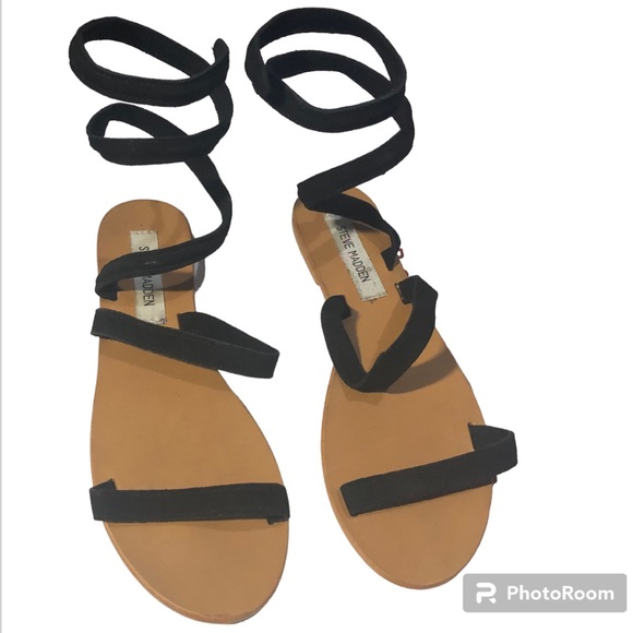 Steve Madden Gabrielle Grecian Ankle Wrap Suade Sandal - Picture 2 of 6